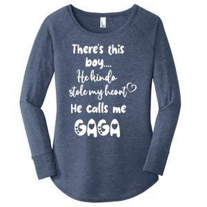 Special Grandma Grandmother This Boy Calls Me Gaga Women's Perfect Tri Tunic Long Sleeve Shirt