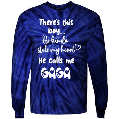 Special Grandma Grandmother This Boy Calls Me Gaga Tie-Dye Long Sleeve Shirt