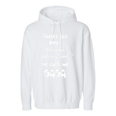 Special Grandma Grandmother This Boy Calls Me Gaga Garment-Dyed Fleece Hoodie