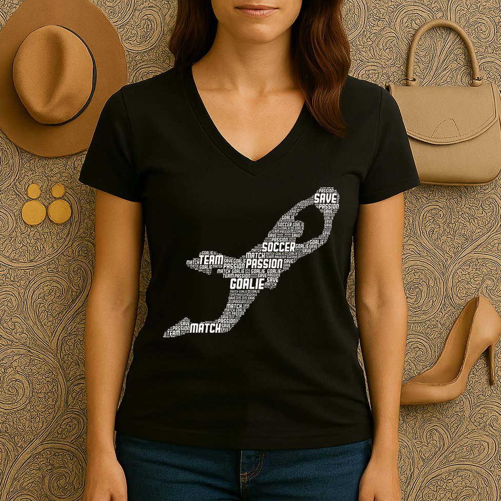 Soccer Goalie Goalkeeper Women's V-Neck T-Shirt