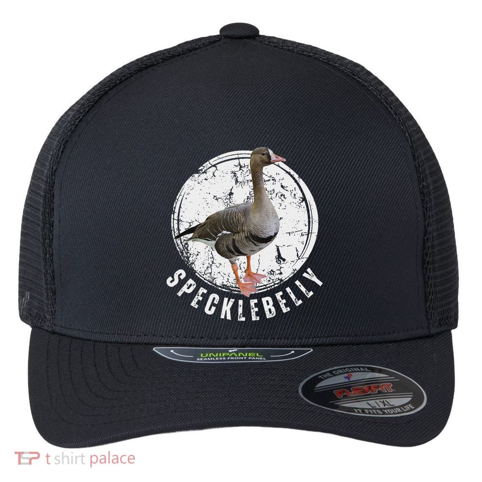 Specklebelly Goose Goose Hunting Speck White Front Flexfit Unipanel Trucker Cap