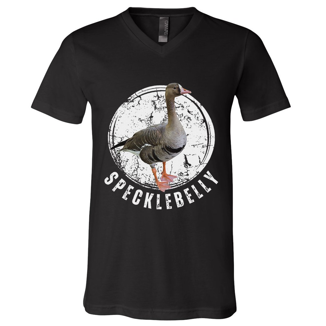 Specklebelly Goose Goose Hunting Speck White Front V-Neck T-Shirt
