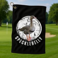 Specklebelly Goose Goose Hunting Speck White Front Golf Towel