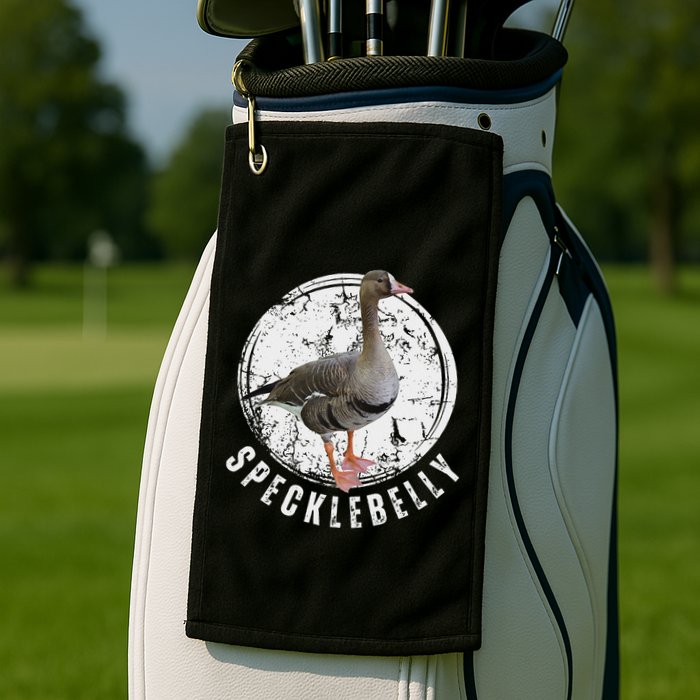 Specklebelly Goose Goose Hunting Speck White Front Golf Towel