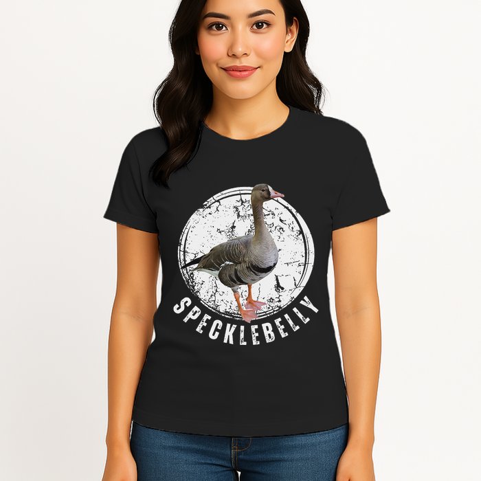 Specklebelly Goose Goose Hunting Speck White Front Womens T-Shirt
