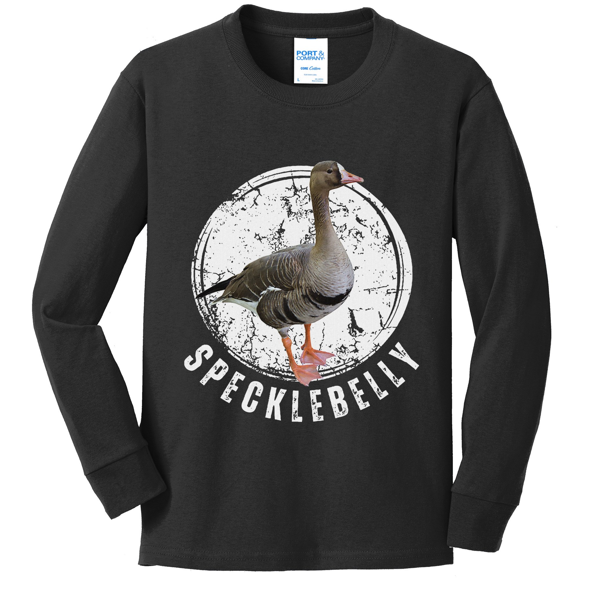 Specklebelly Goose Goose Hunting Speck White Front Kids Long Sleeve Shirt