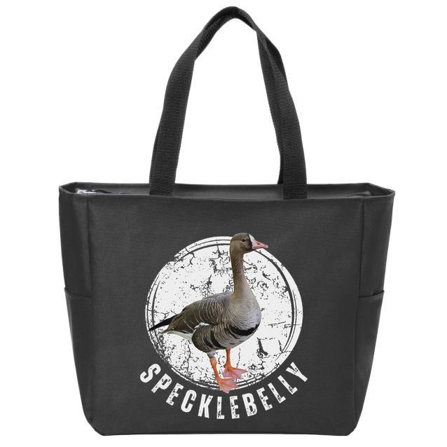 Specklebelly Goose Goose Hunting Speck White Front Zip Tote Bag