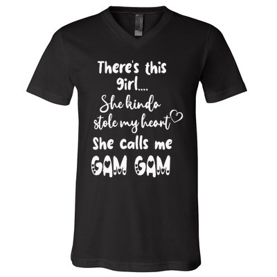 Special Grandma Grandmother This Girl Calls Me Gam Gam V-Neck T-Shirt