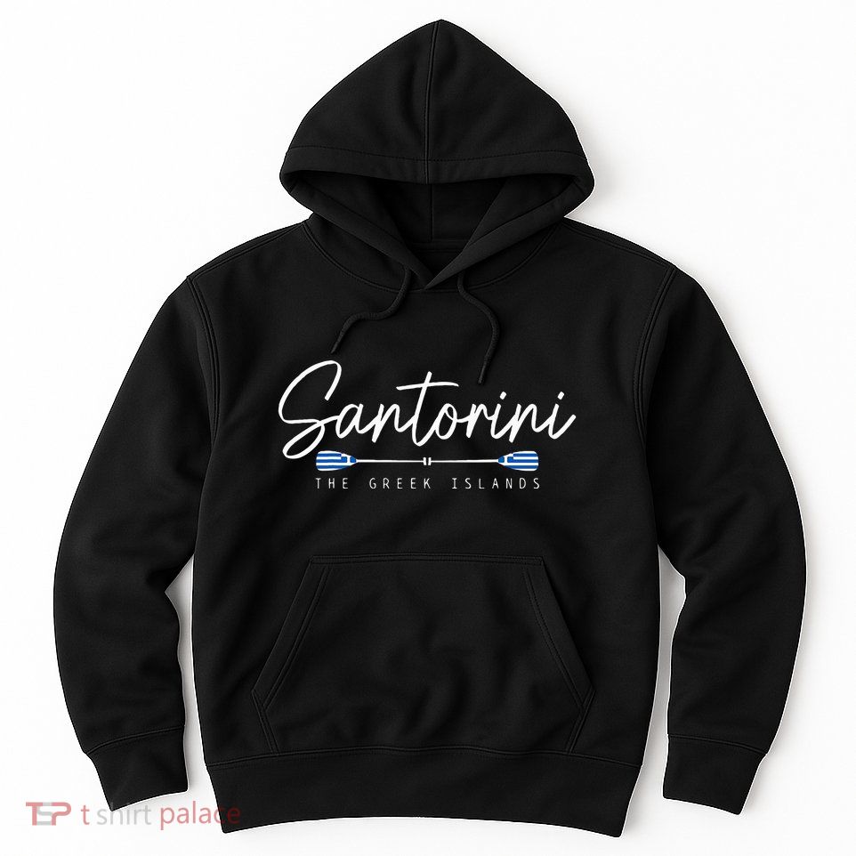 Santorini Greece Greek Flag Holiday Souvenir Hoodie