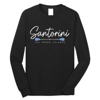 Santorini Greece Greek Flag Holiday Souvenir Long Sleeve Shirt