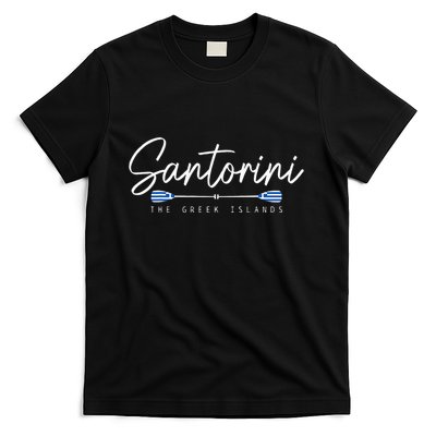 Santorini Greece Greek Flag Holiday Souvenir T-Shirt
