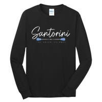 Santorini Greece Greek Flag Holiday Souvenir Tall Long Sleeve T-Shirt