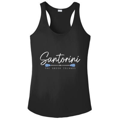 Santorini Greece Greek Flag Holiday Souvenir Ladies PosiCharge Competitor Racerback Tank