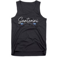 Santorini Greece Greek Flag Holiday Souvenir Tank Top