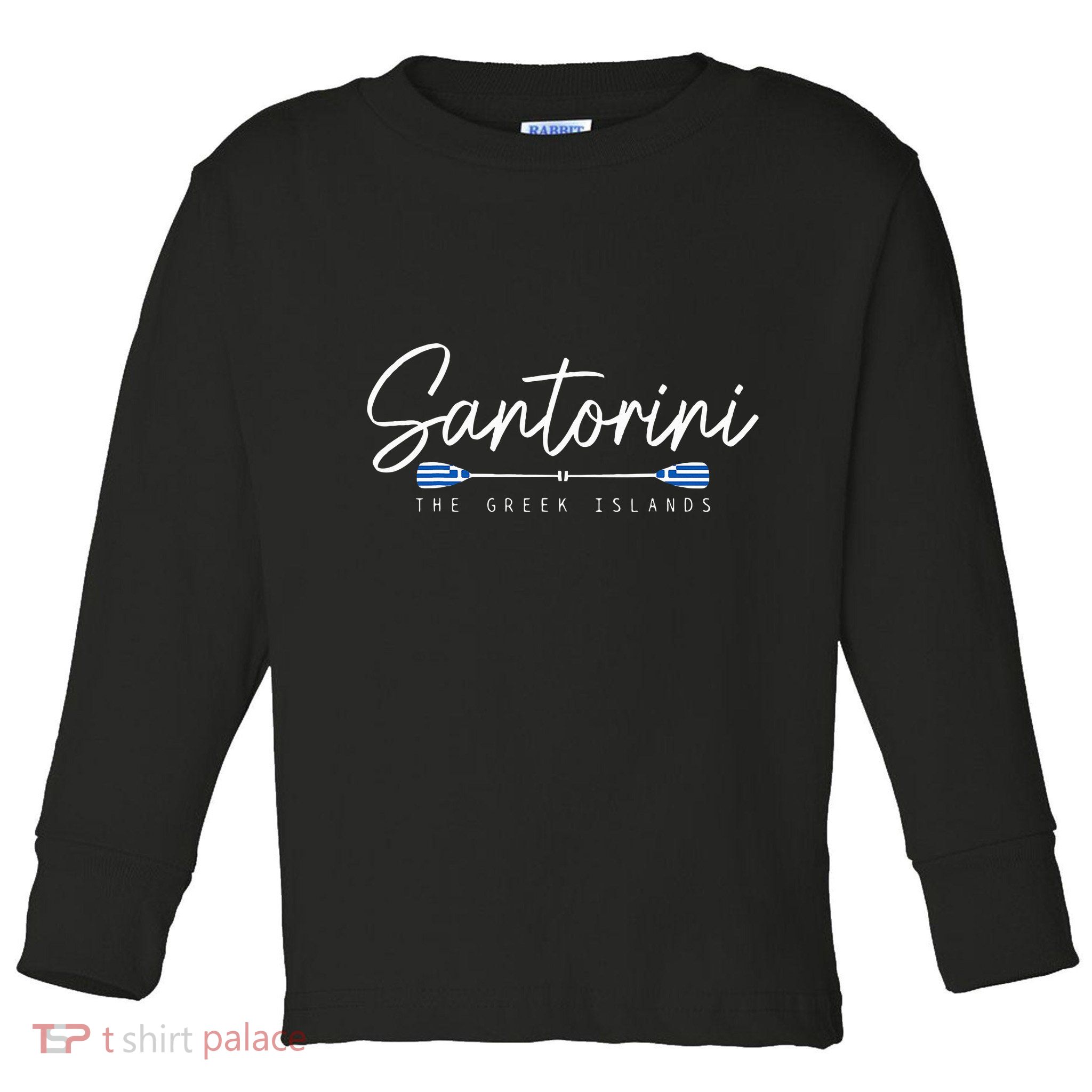 Santorini Greece Greek Flag Holiday Souvenir Toddler Long Sleeve Shirt