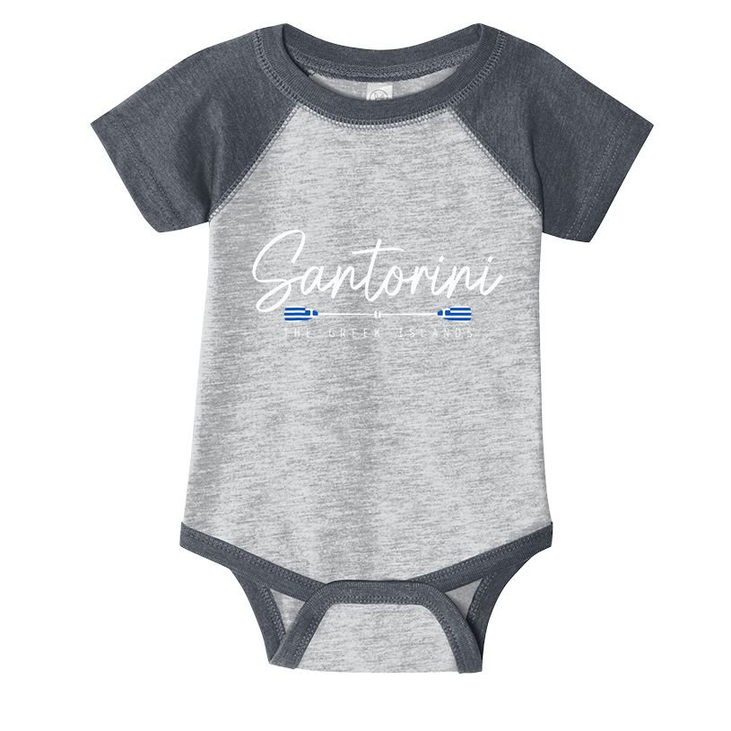 Santorini Greece Greek Flag Holiday Souvenir Infant Baby Jersey Bodysuit