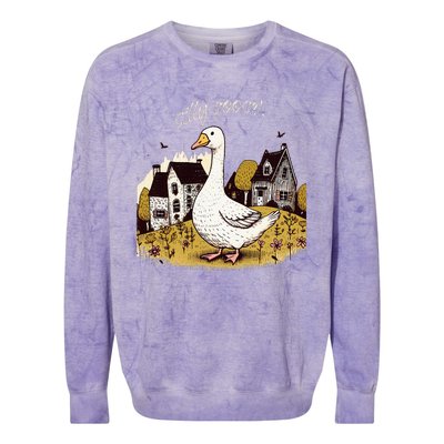 Silly Goose Gift For Her Funny Goose Trendy Clothing Colorblast Crewneck Sweatshirt