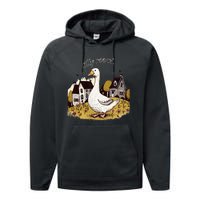 Silly Goose Gift For Her Funny Goose Trendy Clothing Performance Fleece Hoodie