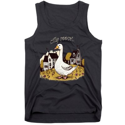 Silly Goose Gift For Her Funny Goose Trendy Clothing Tank Top