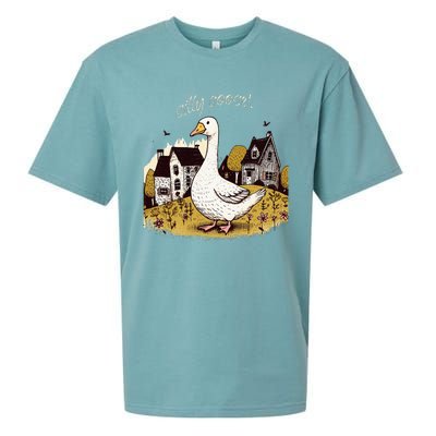 Silly Goose Gift For Her Funny Goose Trendy Clothing Sueded Cloud Jersey T-Shirt