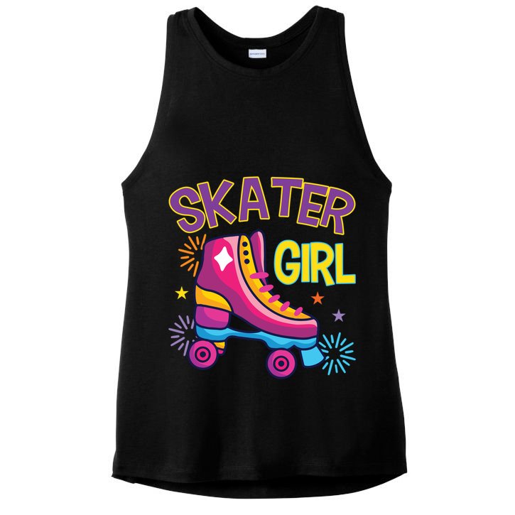 Skater Girl Graphic Roller Skates Inline Skating Skate Sport Cool Gift Ladies PosiCharge Tri-Blend Wicking Tank