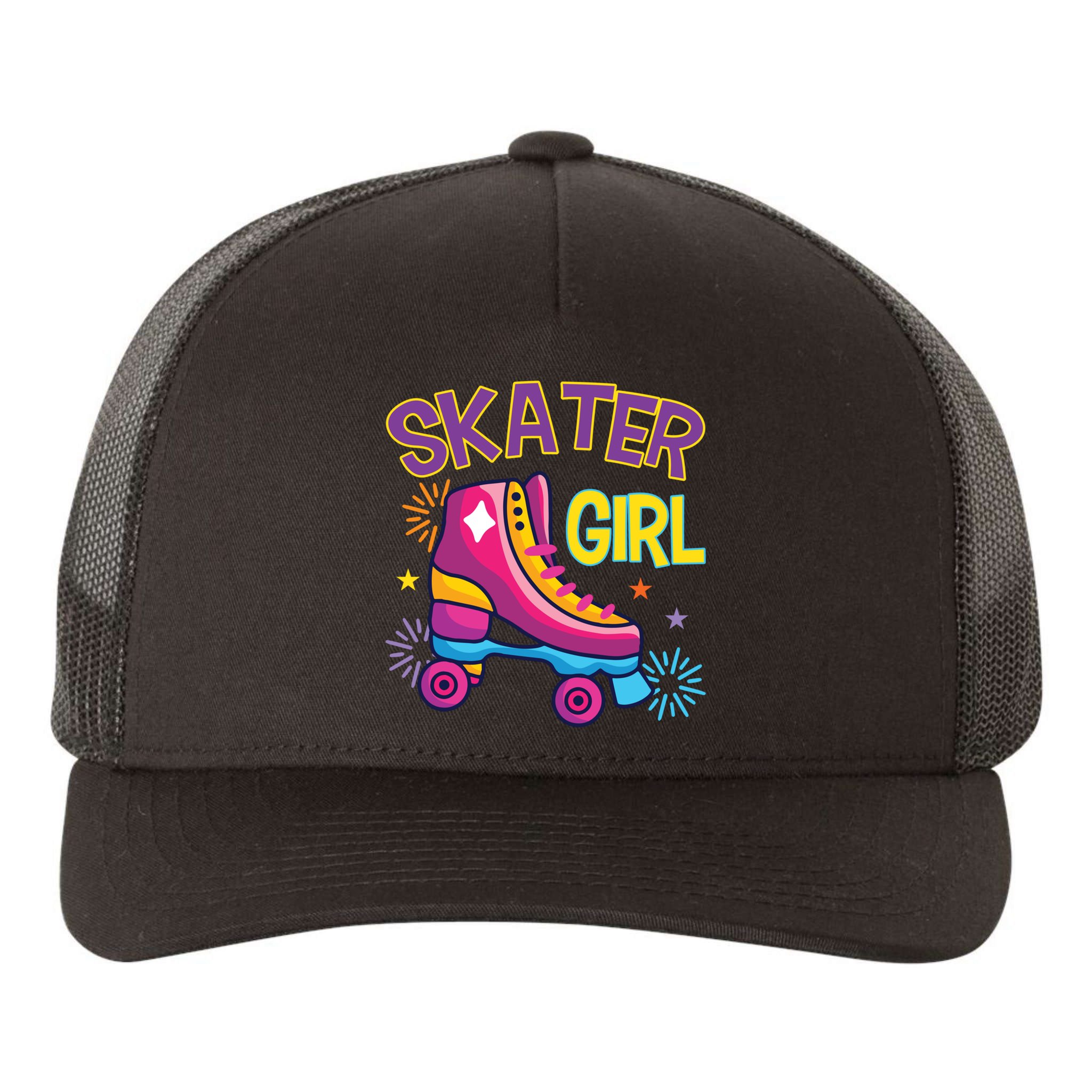 Skater Girl Graphic Roller Skates Inline Skating Skate Sport Cool Gift Yupoong Adult 5-Panel Trucker Hat