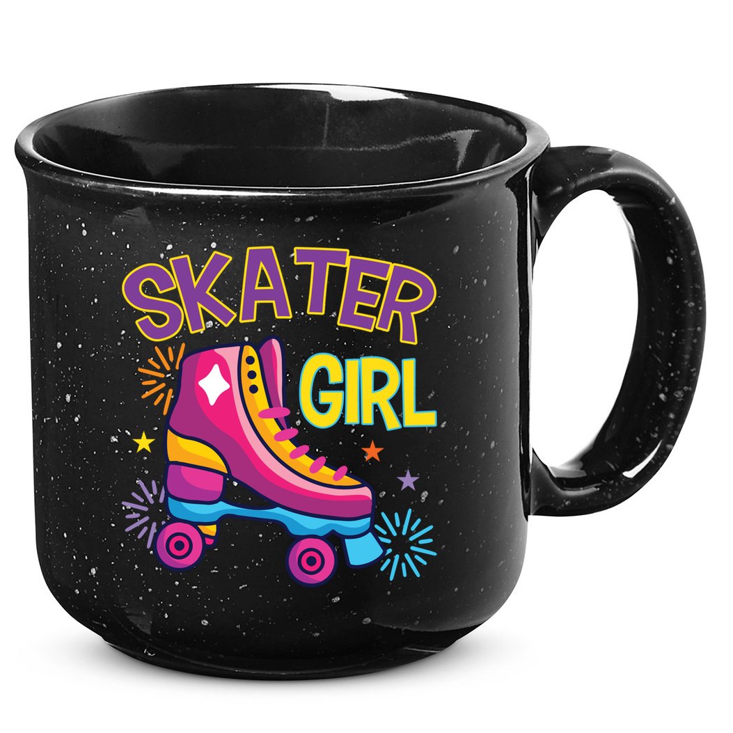 Skater Girl Graphic Roller Skates Inline Skating Skate Sport Cool Gift 15oz Campfire Ceramic Mug