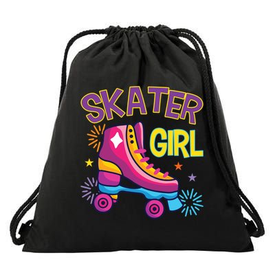 Skater Girl Graphic Roller Skates Inline Skating Skate Sport Cool Gift Drawstring Bag