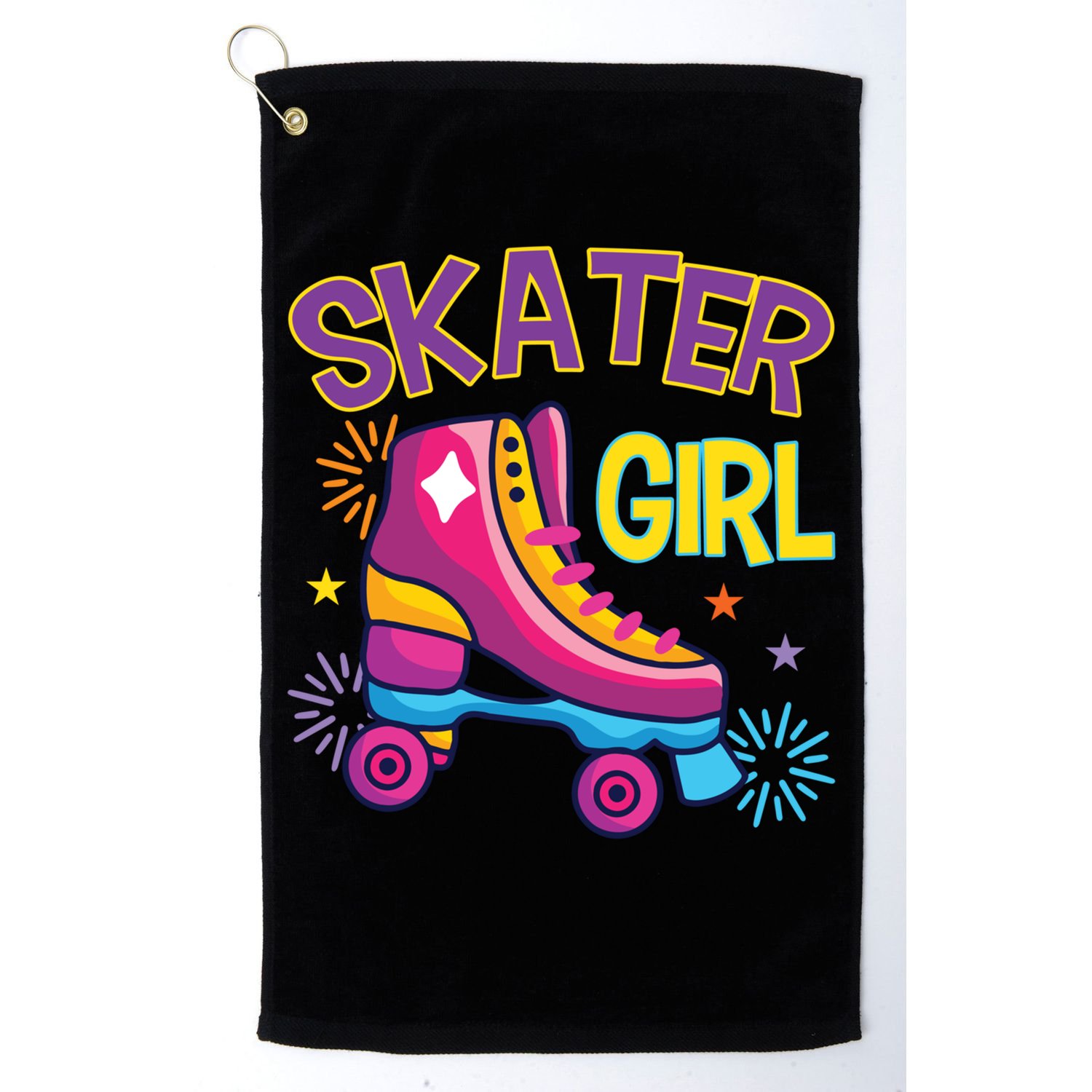 Skater Girl Graphic Roller Skates Inline Skating Skate Sport Cool Gift Golf Towel