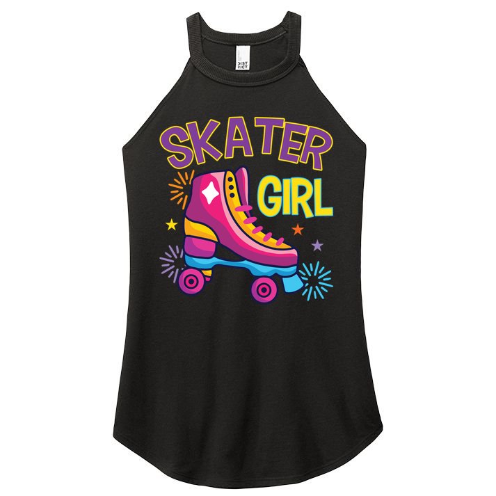 Skater Girl Graphic Roller Skates Inline Skating Skate Sport Cool Gift Women's Perfect Tri Rocker Tank