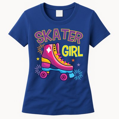 Skater Girl Graphic Roller Skates Inline Skating Skate Sport Cool Gift Womens T-Shirt