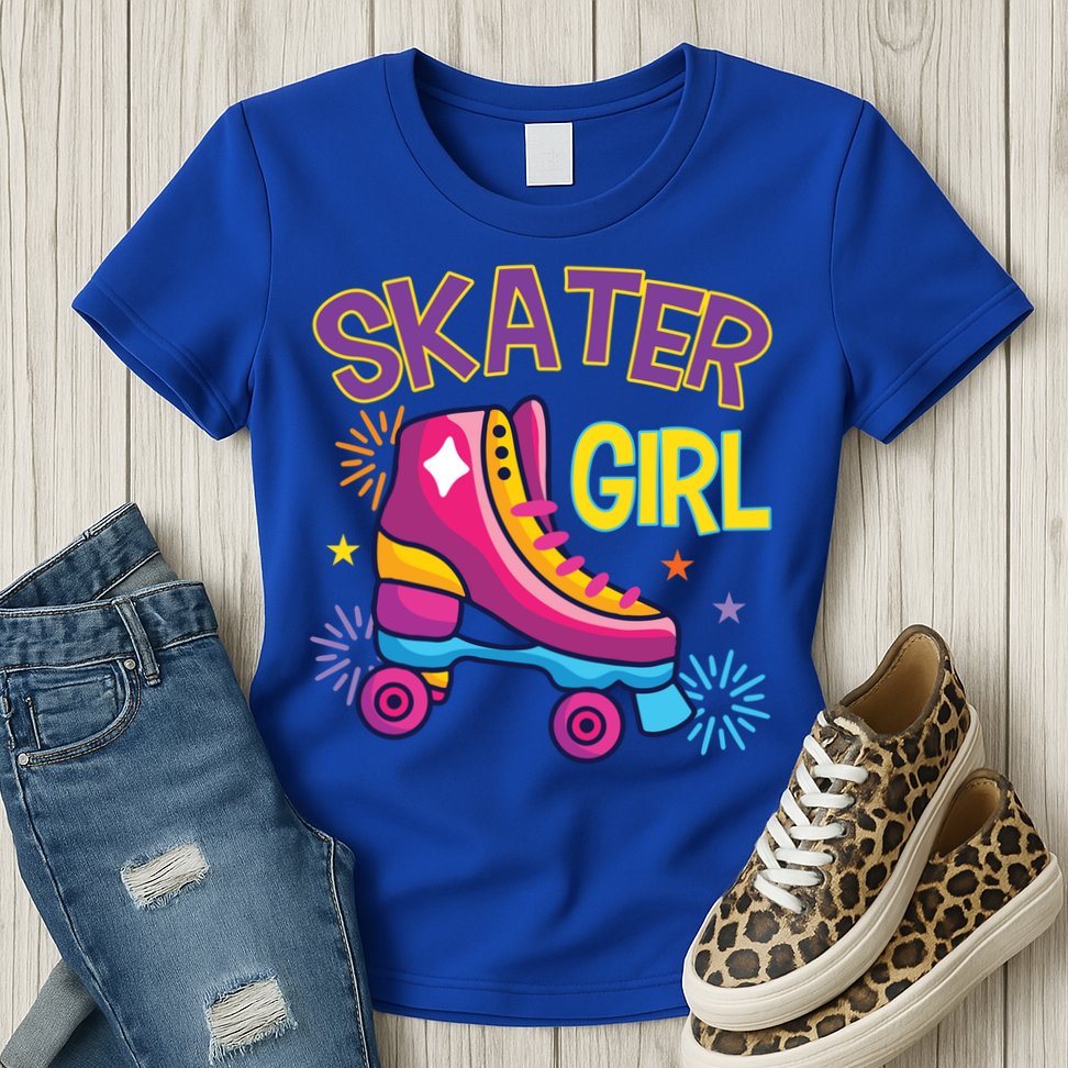 Skater Girl Graphic Roller Skates Inline Skating Skate Sport Cool Gift Womens T-Shirt