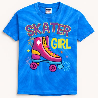 Skater Girl Graphic Roller Skates Inline Skating Skate Sport Cool Gift Kids Tie-Dye T-Shirt
