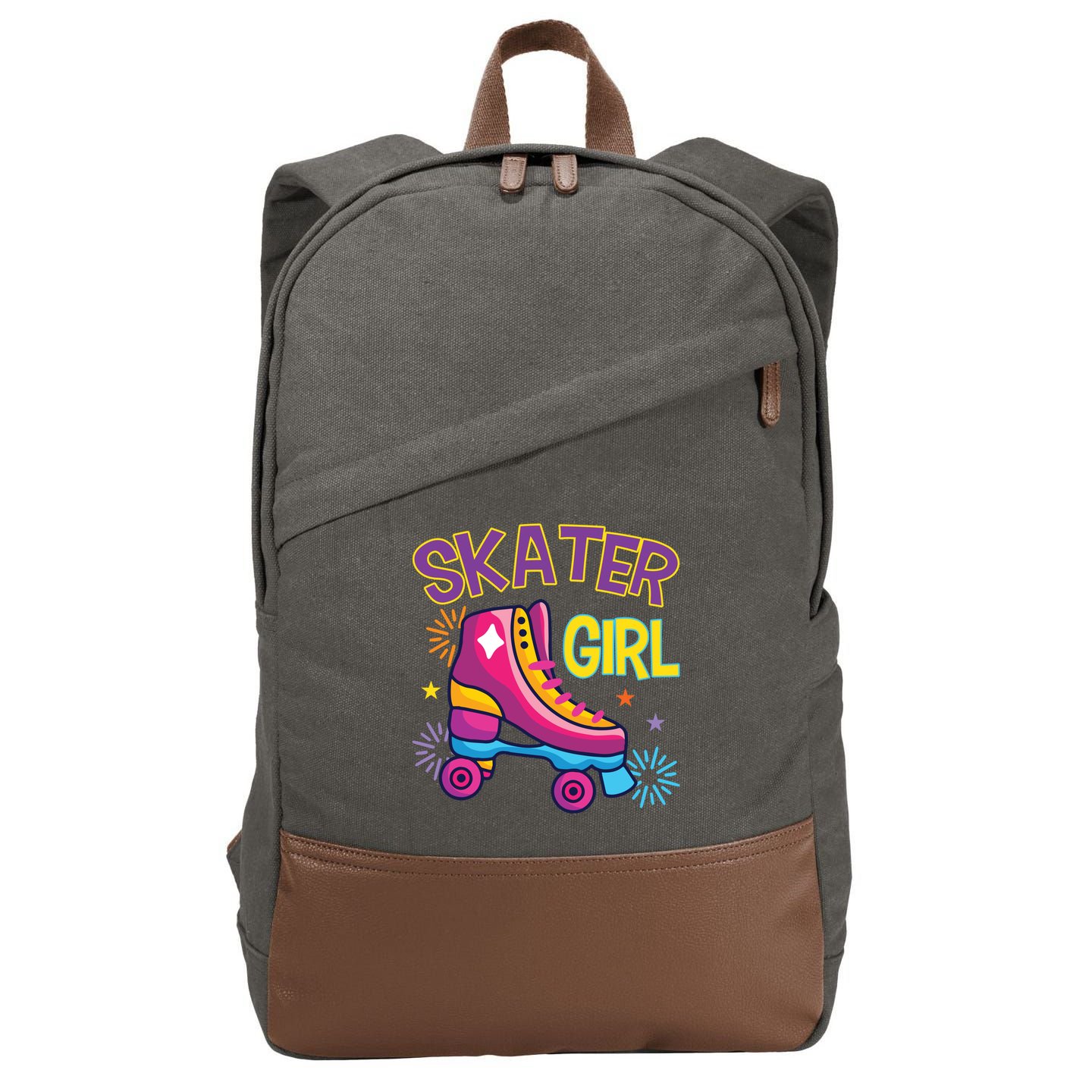 Skater Girl Graphic Roller Skates Inline Skating Skate Sport Cool Gift Cotton Canvas Backpack