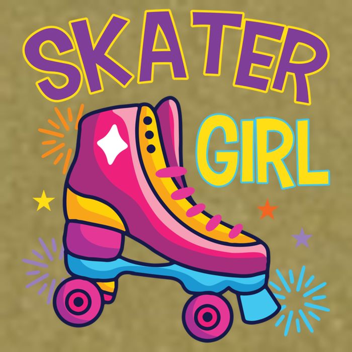 Skater Girl Graphic Roller Skates Inline Skating Skate Sport Cool Gift Garment-Dyed Women's Muscle Tee