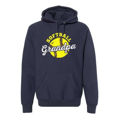 Softball Grandpa Grandfather Fathers Day Premium Hoodie