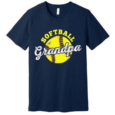 Softball Grandpa Grandfather Fathers Day Premium T-Shirt