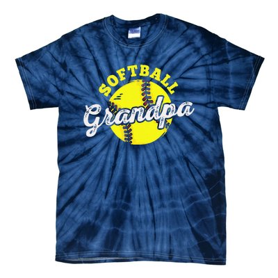 Softball Grandpa Grandfather Fathers Day Tie-Dye T-Shirt