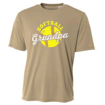 Softball Grandpa Grandfather Fathers Day Cooling Performance Crew T-Shirt