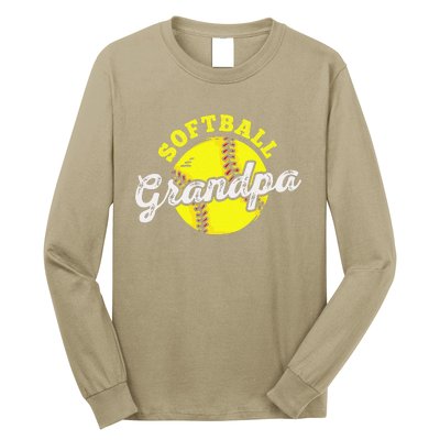 Softball Grandpa Grandfather Fathers Day Long Sleeve Shirt