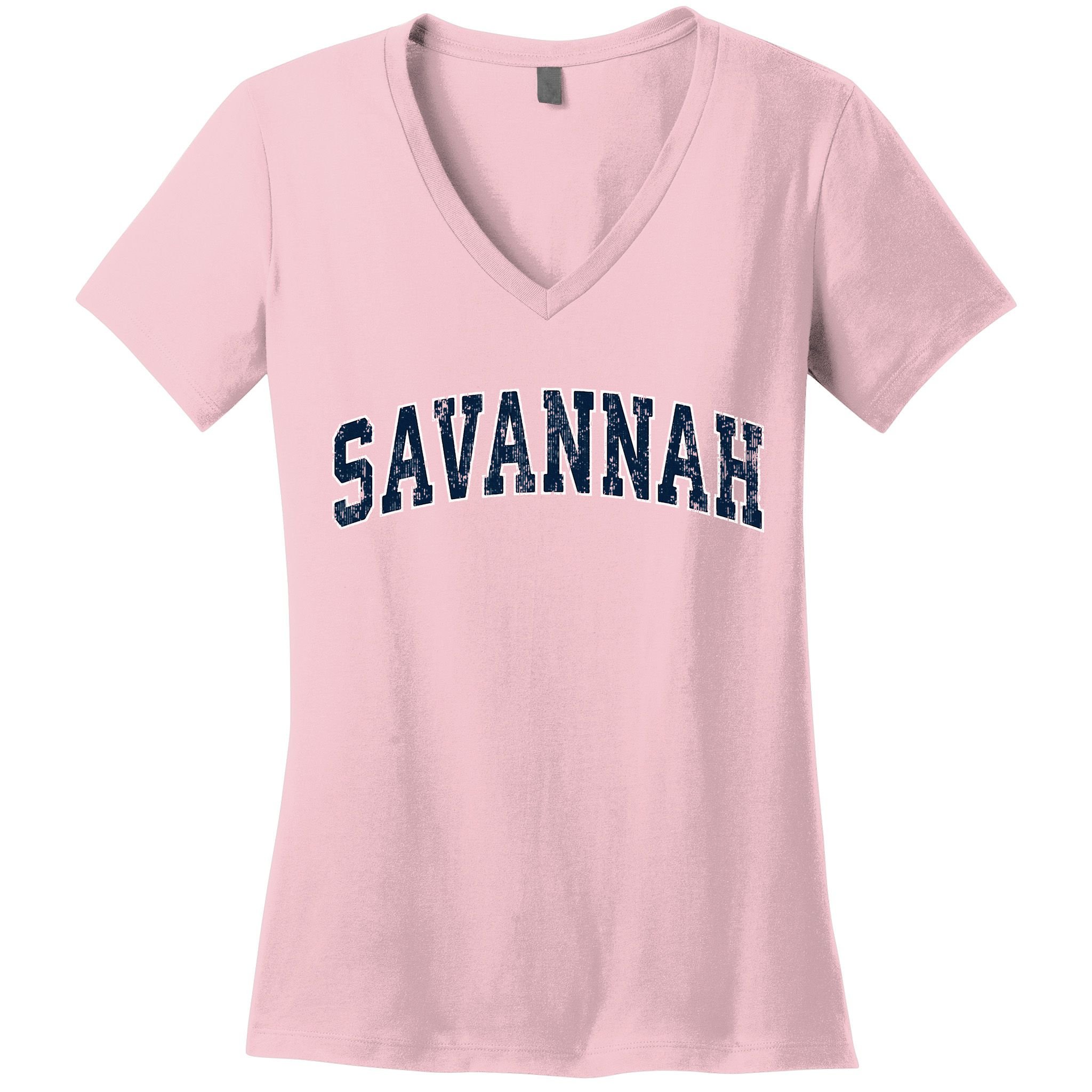 Savannah Georgia Ga Vintage Sports Design Women's V-Neck T-Shirt