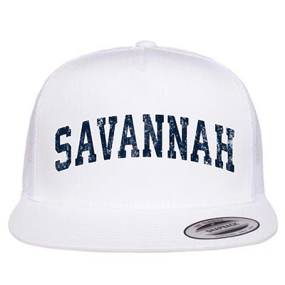 Savannah Georgia Ga Vintage Sports Design Flat Bill Trucker Hat