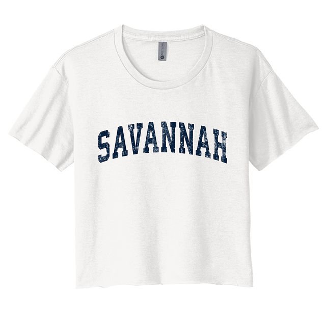 Savannah Georgia Ga Vintage Sports Design Crop Top