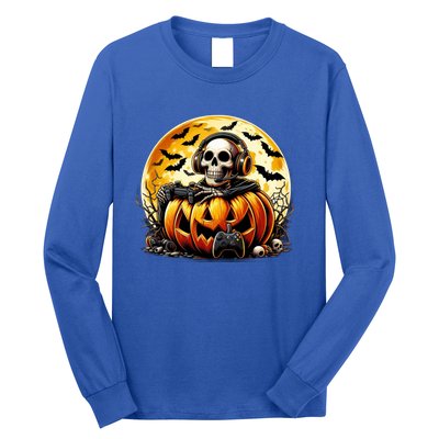 Skeleton Gamer Gaming Controller Halloween Gamer Skeleton Gift Long Sleeve Shirt