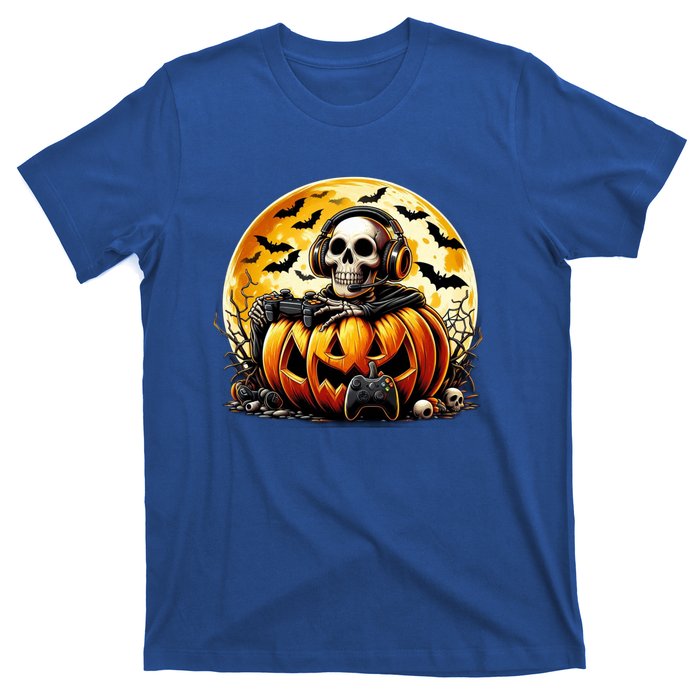 Skeleton Gamer Gaming Controller Halloween Gamer Skeleton Gift T-Shirt