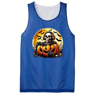 Skeleton Gamer Gaming Controller Halloween Gamer Skeleton Gift Mesh Reversible Basketball Jersey Tank