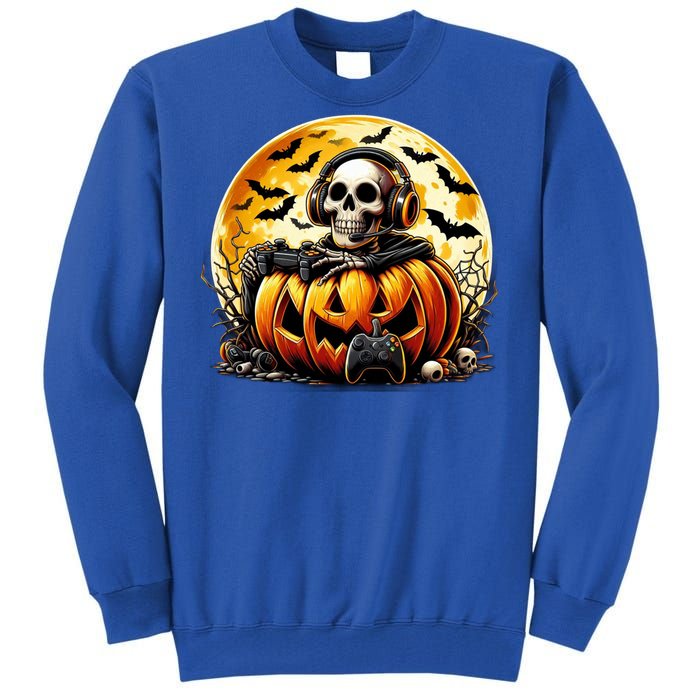 Skeleton Gamer Gaming Controller Halloween Gamer Skeleton Gift Tall Sweatshirt