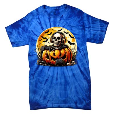 Skeleton Gamer Gaming Controller Halloween Gamer Skeleton Gift Tie-Dye T-Shirt