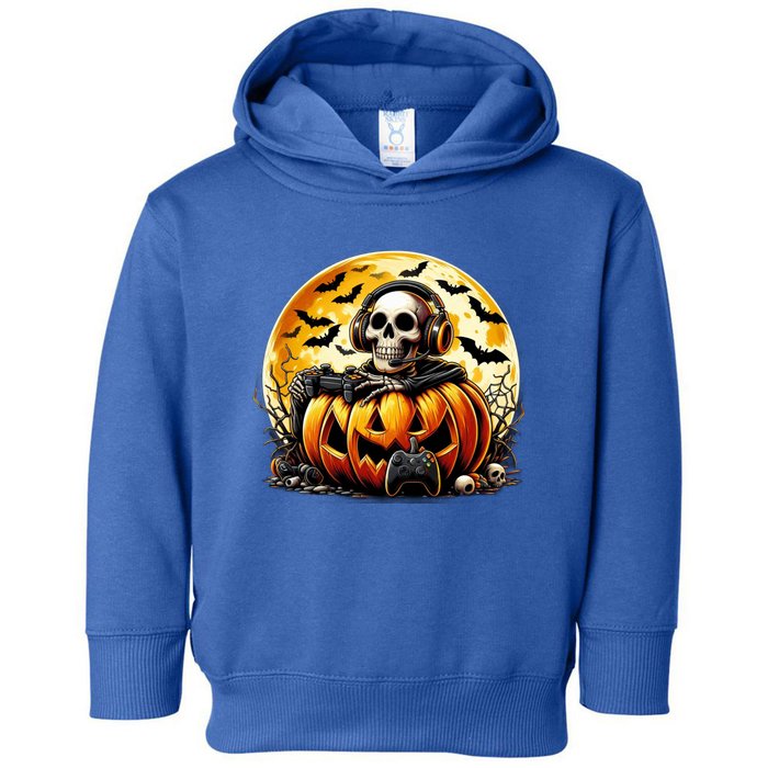 Skeleton Gamer Gaming Controller Halloween Gamer Skeleton Gift Toddler Hoodie