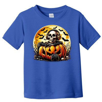 Skeleton Gamer Gaming Controller Halloween Gamer Skeleton Gift Toddler T-Shirt